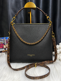 LV Black Leather Hobo Shoulder Bag 🖤✨
