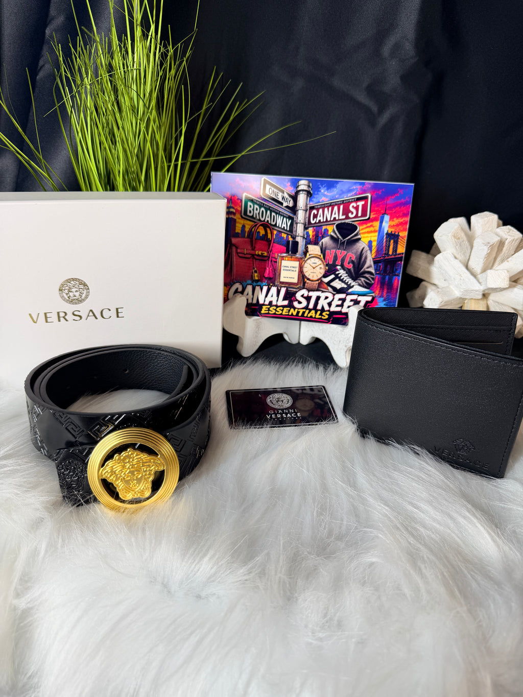 Set VRSC Belt & Wallet Black Medusa Inspired 🖤✨