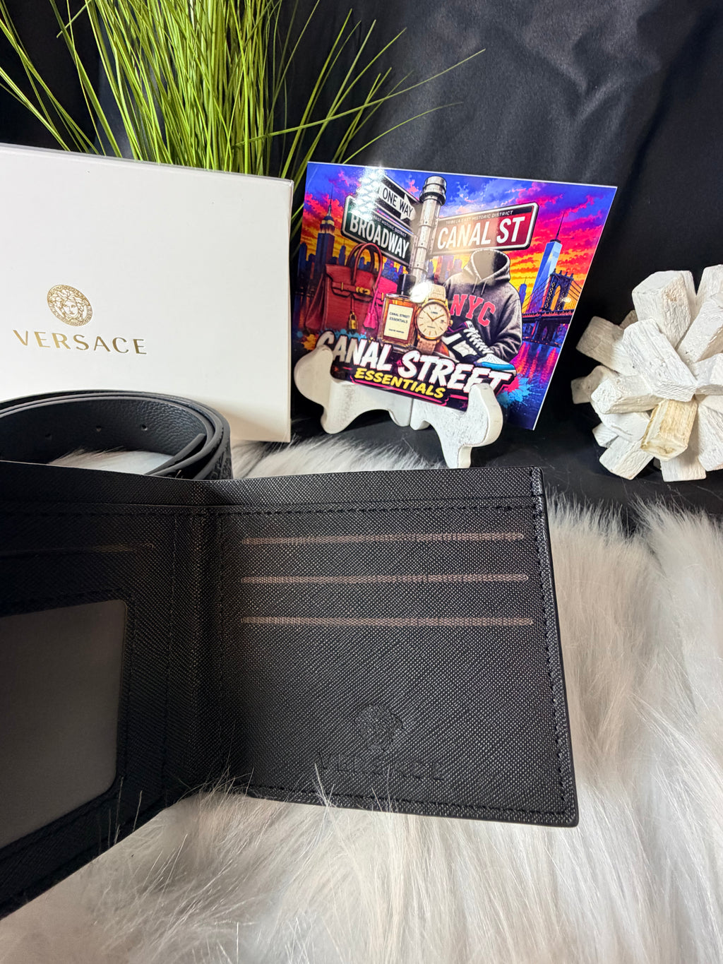 Set VRSC Belt & Wallet Black Medusa Inspired 🖤✨