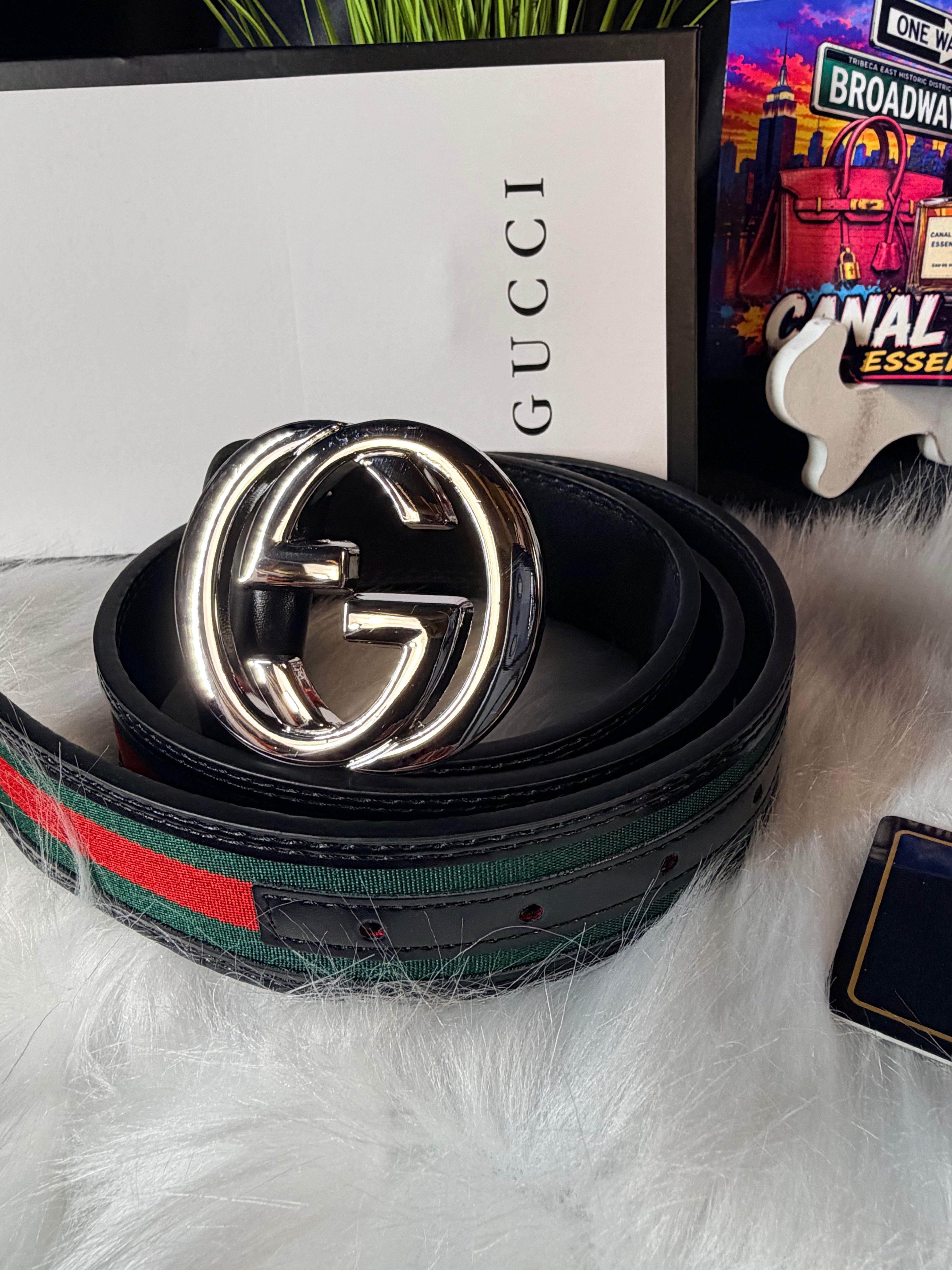 Set GG Belt & Wallet Black Signature Inspired 🖤✨