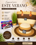 BOLSO TIPO TOTE Y SOMBRERO PLAYERO MIU2