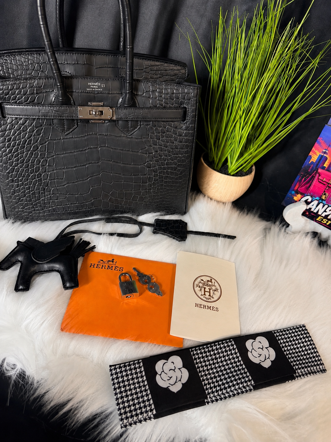 HRMS Birkin 20 Croc Black Luxury Edition 🖤✨