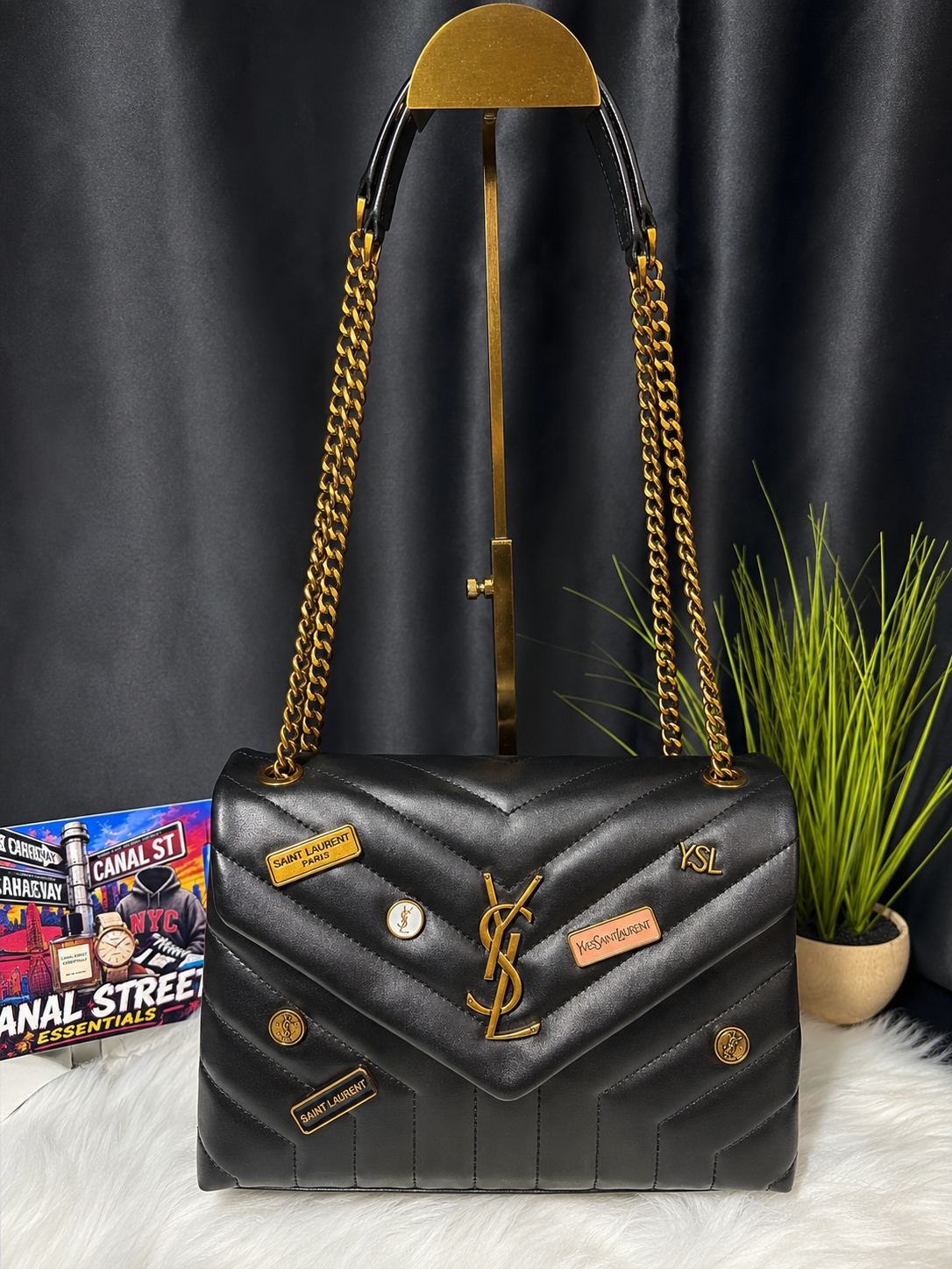 SL-YSL Black Quilted Shoulder Bag 🖤✨