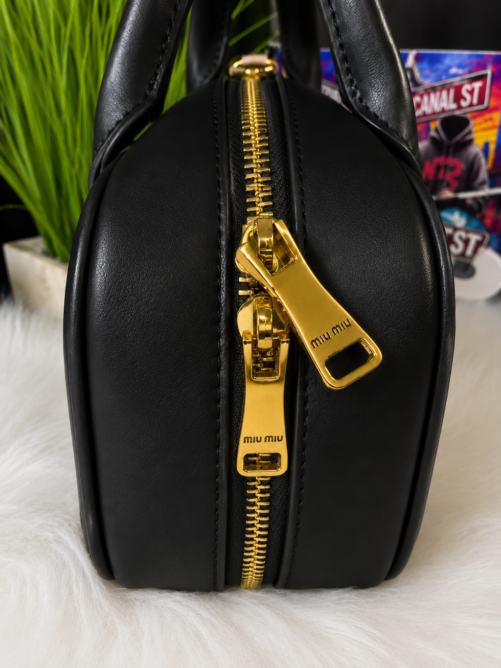 MM Leather Bowling Bag Inspired 🖤✨