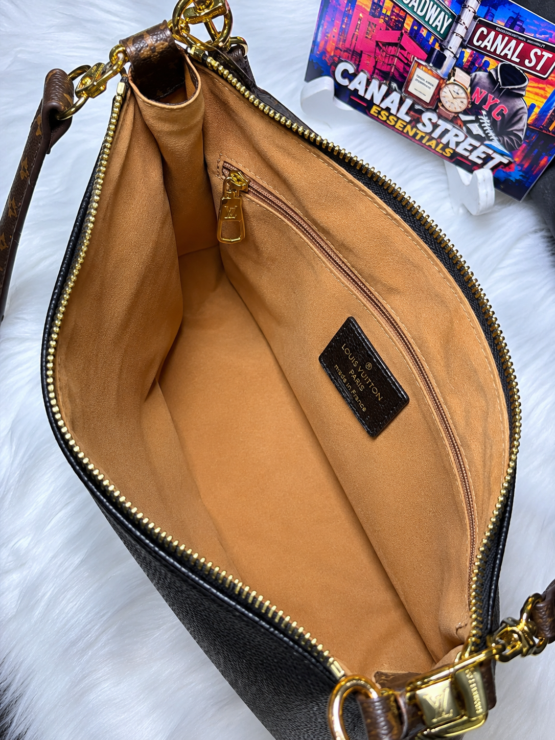LV Black Leather Hobo Shoulder Bag 🖤✨