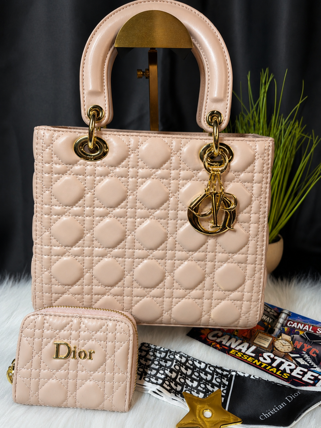 C.Dior Lady D.ior Pink Quilted Bag Set 🖤✨