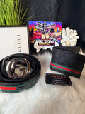 Set GG Belt & Wallet Black Signature Inspired 🖤✨