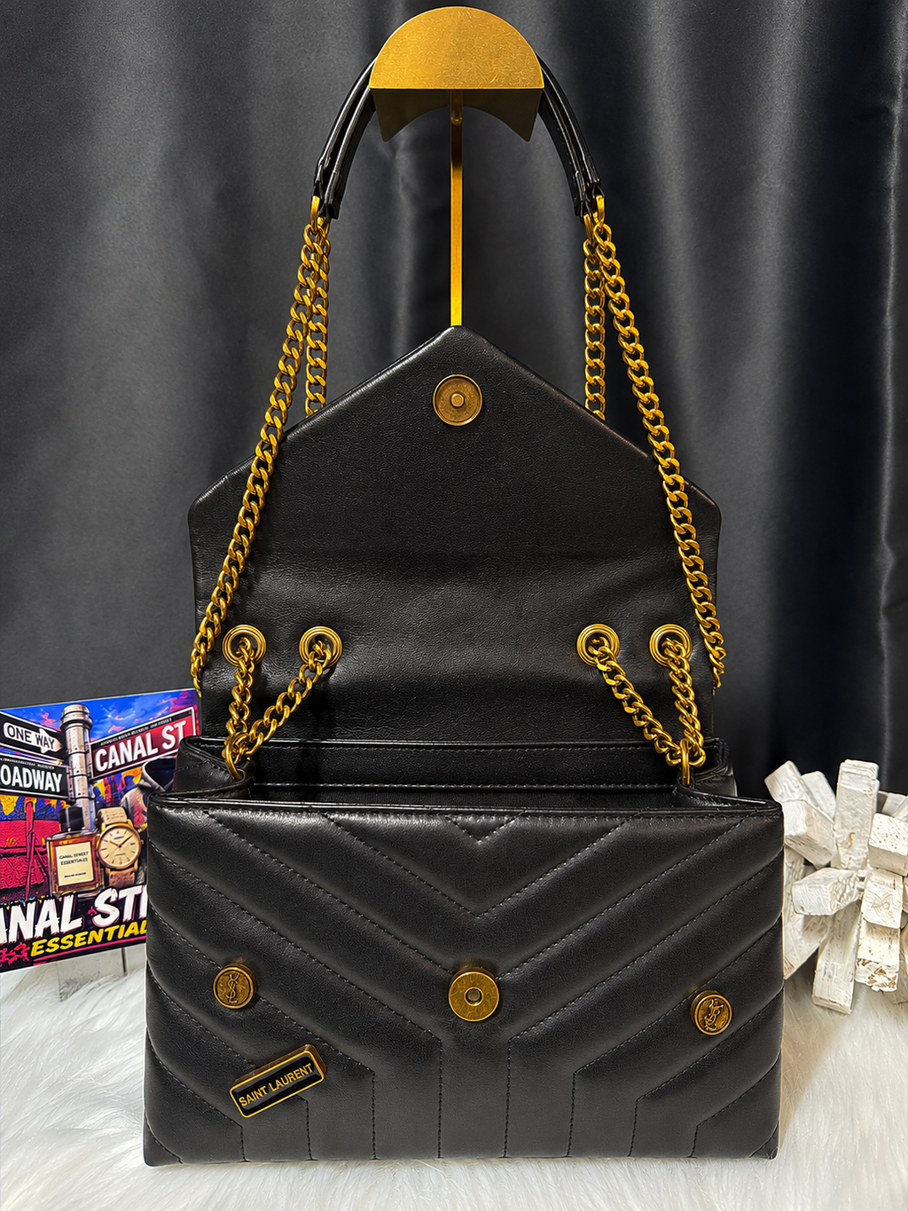 SL-YSL Black Quilted Shoulder Bag 🖤✨