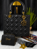 C.Dior Lady D.ior Black Quilted Bag Set 🖤✨